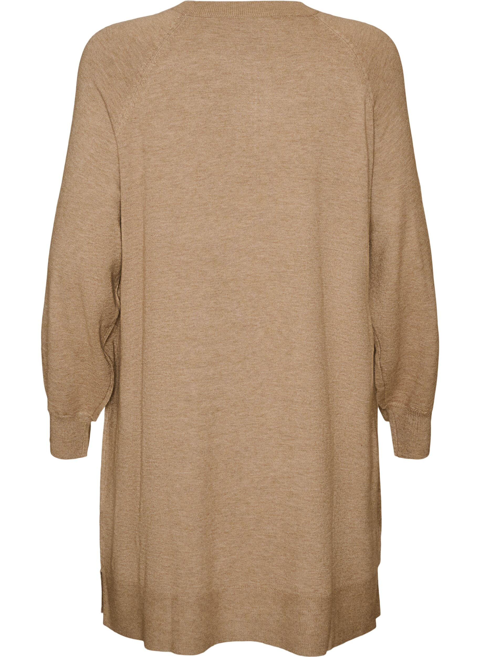 ZizziRobe courte en maille &agrave; manches raglan et couture centrale, Beige, Packshot image number 1
