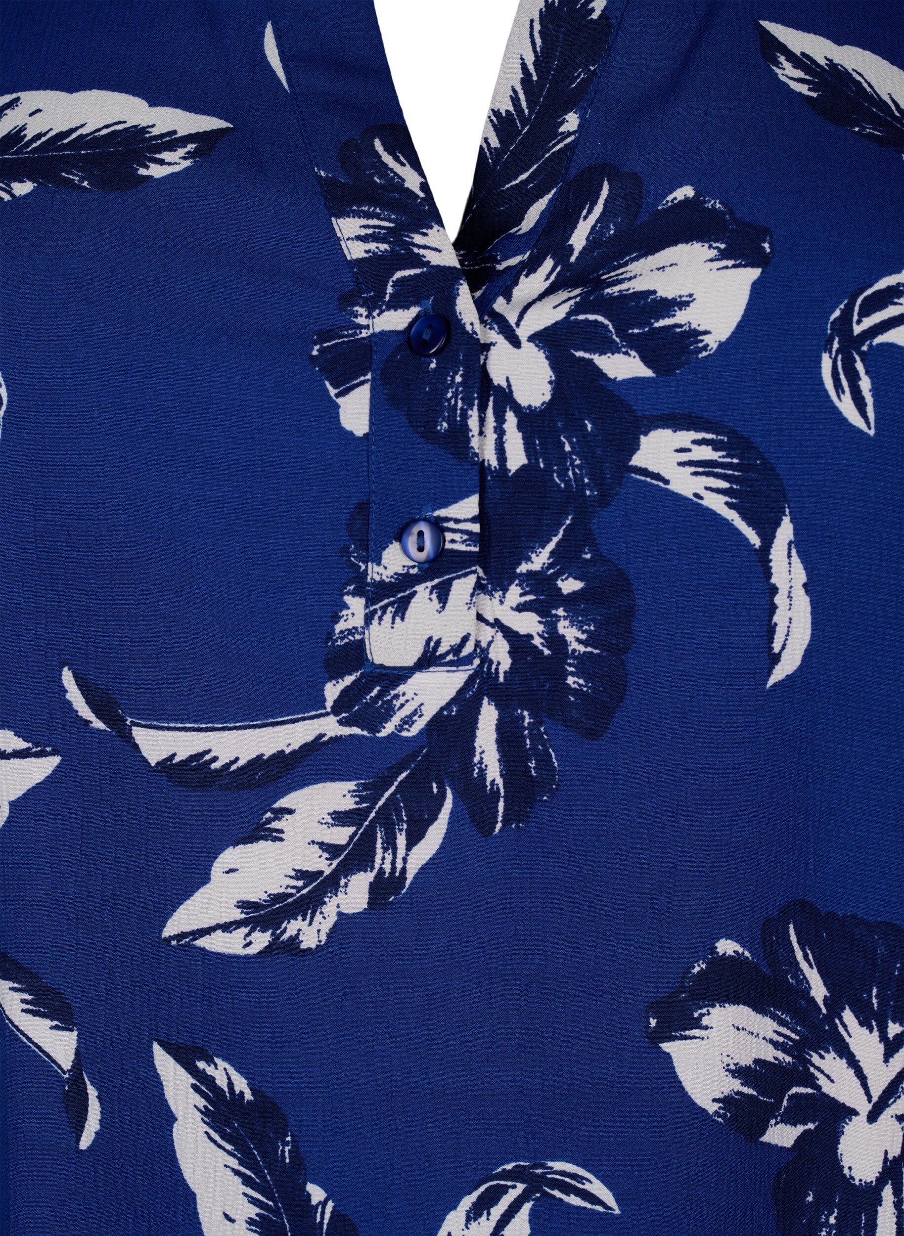 ZizziFLASH - Blouse met lange mouwen en print, Navy Blazer Flower, Packshot image number 2