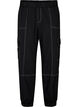Pantalon cargo avec coutures contrastées, Black, Packshot image number 0