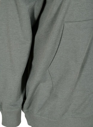 Cardigan sweat avec capuche et poche, Balsam Green Mel, Packshot image number 3