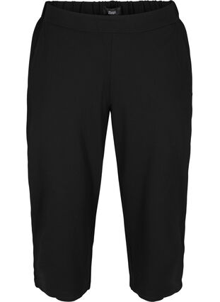 Pantalon culotte uni avec poches, Black, Packshot image number 0