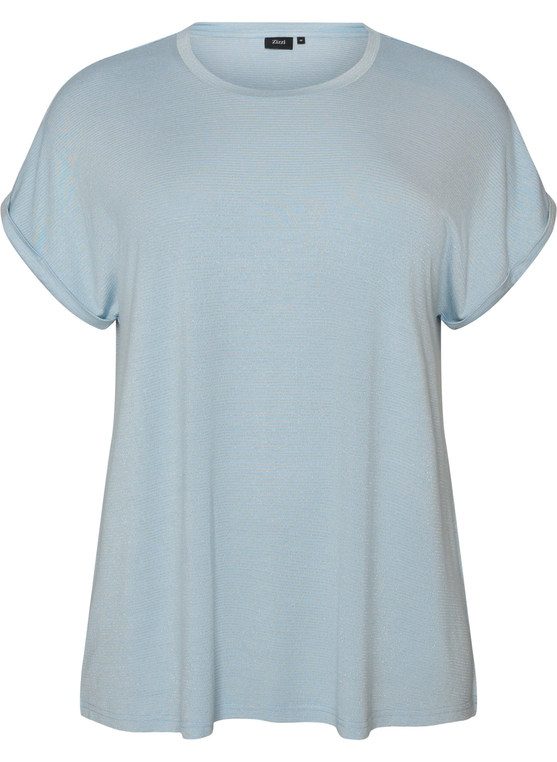 T-shirt en viscose &agrave; rayures paillet&eacute;es