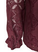 Blouse met lange mouwen met kantpatroon, Donker Bordeaux, Packshot image number 3