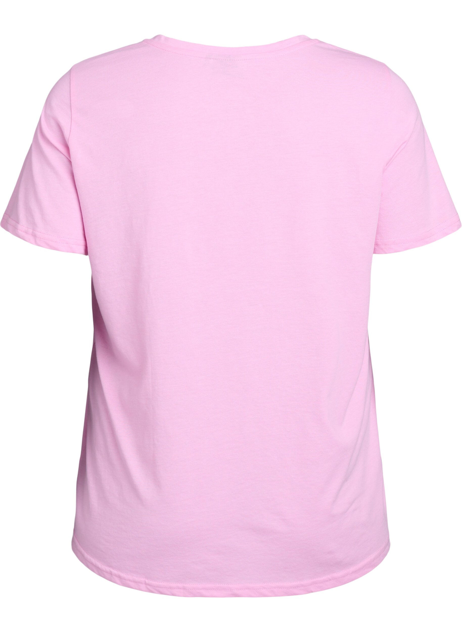 ZizziT-shirt met korte mouwen en v-hals, Roze, Packshot image number 1