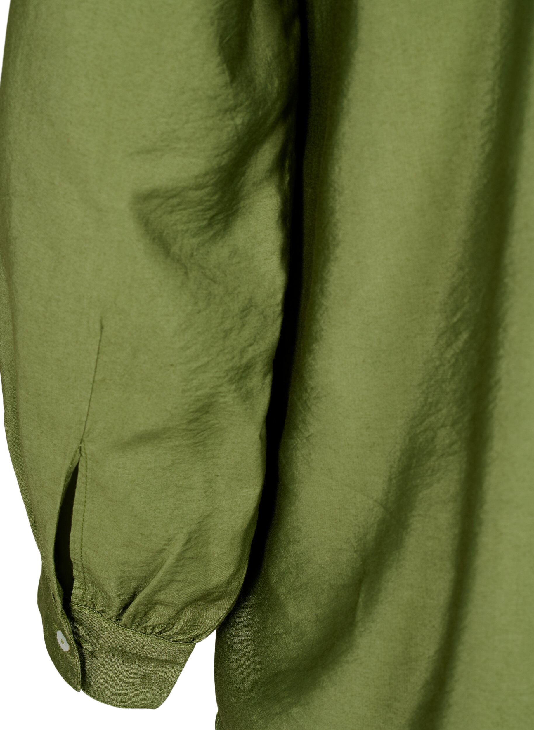 ZizziViscose blouse met franjes., Loden Green, Packshot image number 3