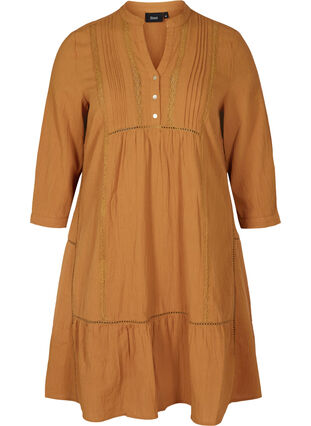 Robe en coton avec forme en trapèze , Chipmunk, Packshot image number 0