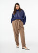 High-waist broek met ruches en een strikriem, Walnut Melange, Model image number 0