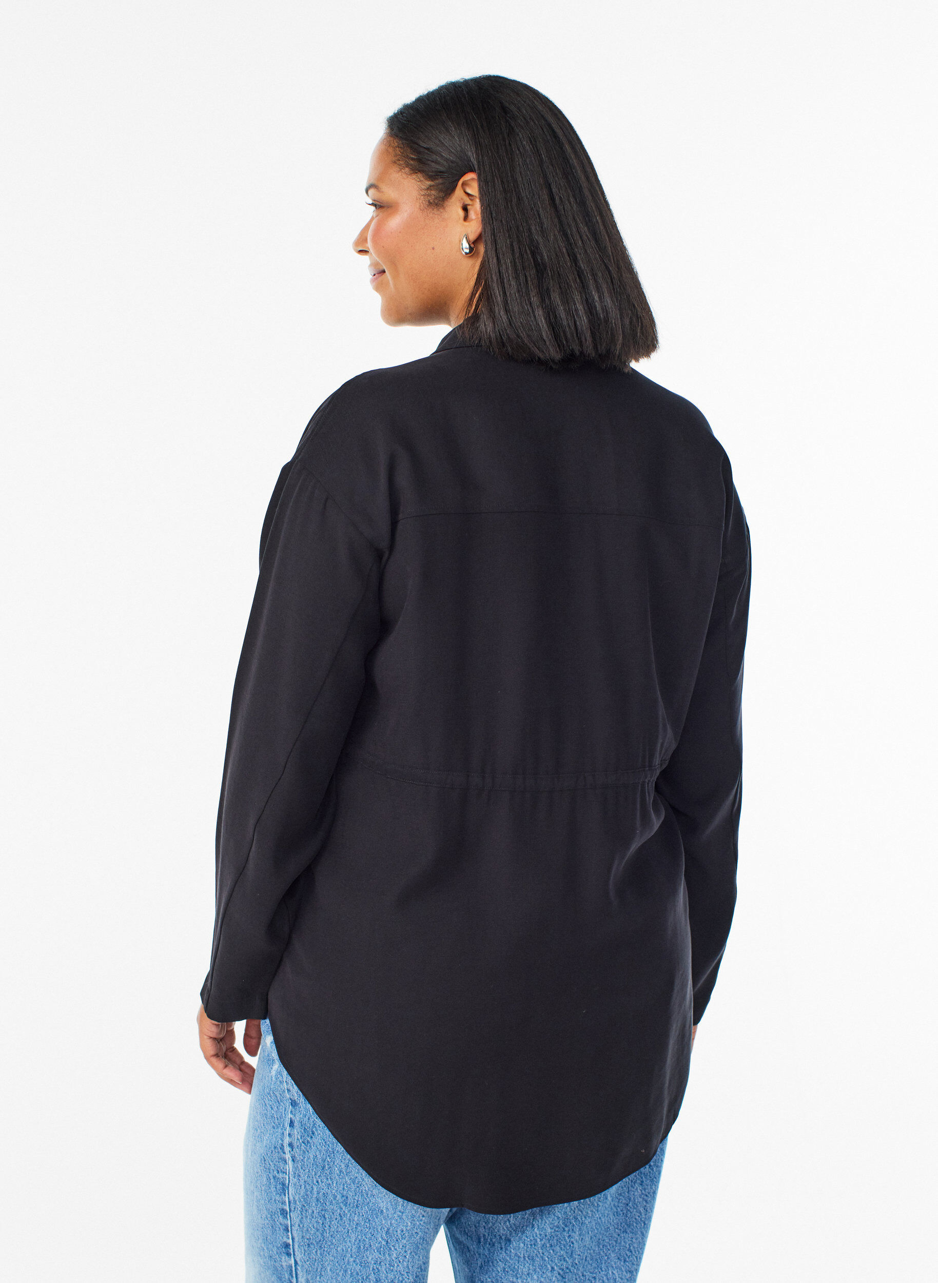 ZizziTuniek met borstzakken en verstelbare taille, Zwart, Model image number 2