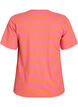 Gestreept T-shirt met geribbelde textuur, Oranje, Packshot image number 1
