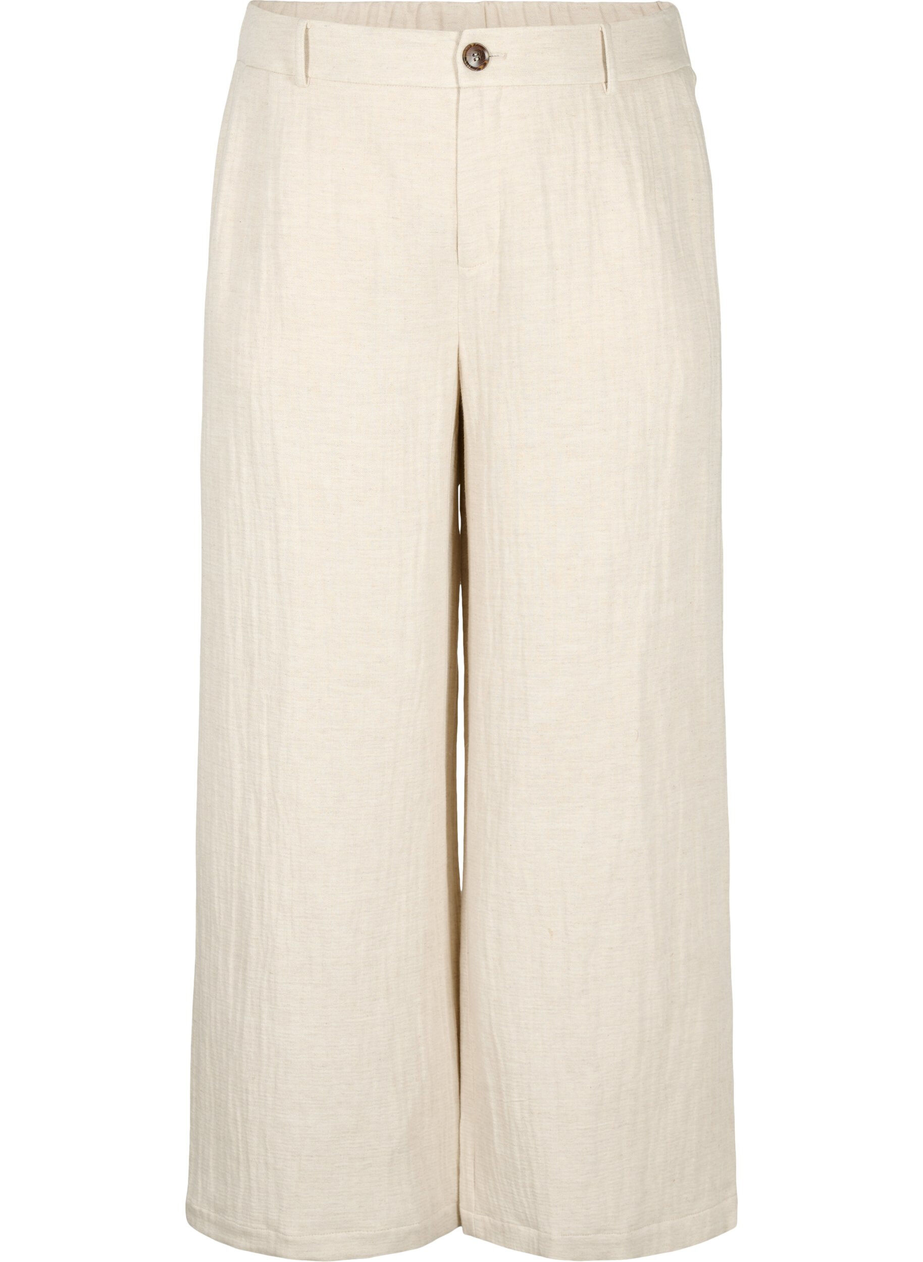 Zizzi Pantalon de costume con&ccedil;u dans un m&eacute;lange de mat&eacute;riaux contenant du lin, Rainy Day, Packshot image number 0