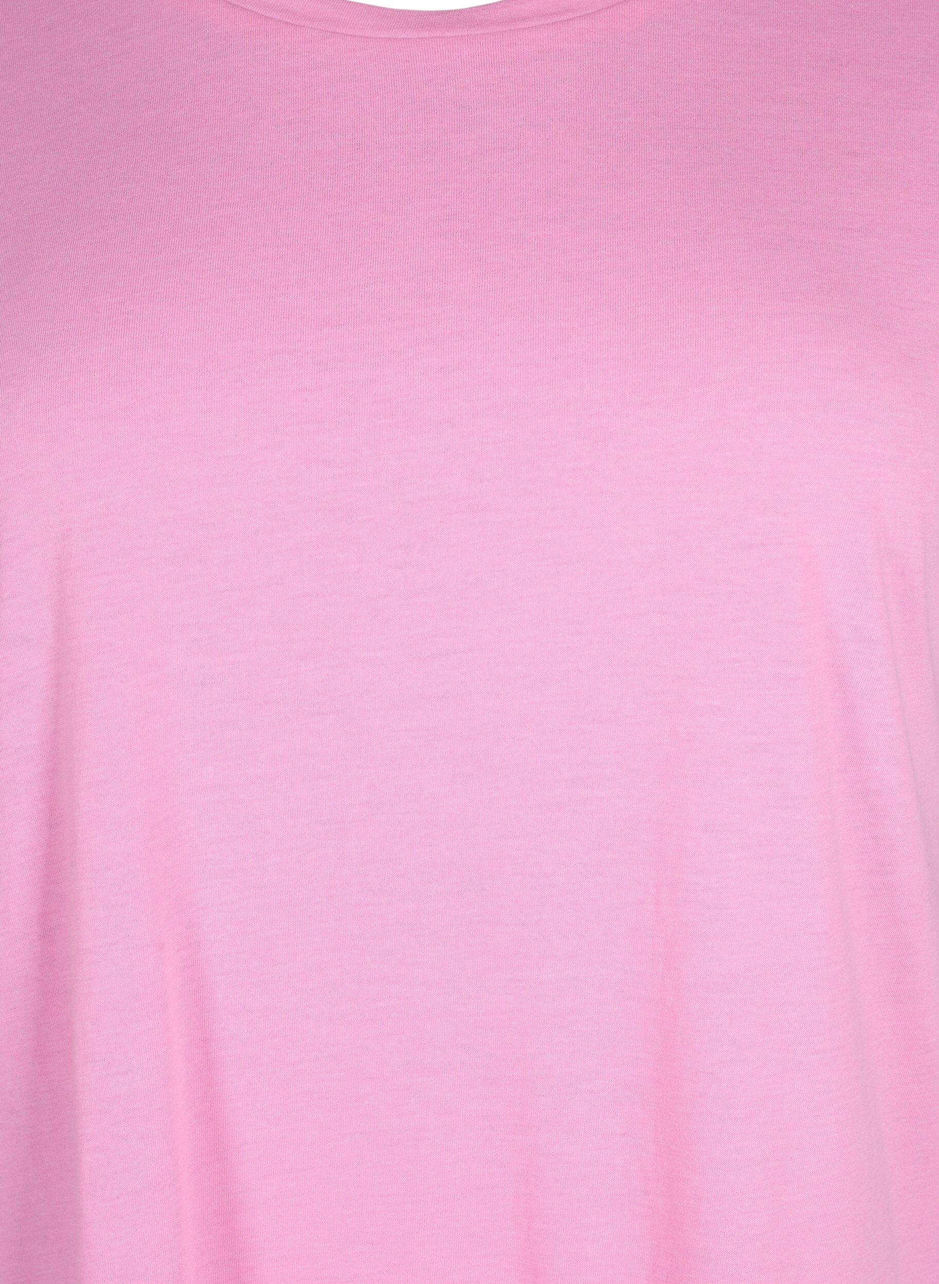 ZizziT-shirt met korte mouwen in een katoenmix, Roze, Packshot image number 2