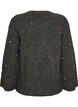 Gebreide blouse met strassteentjes en ruitpatroon, Grijs, Packshot image number 1