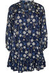 Robe &agrave; motifs avec volants et manches longues, Bleu, Packshot image number 0