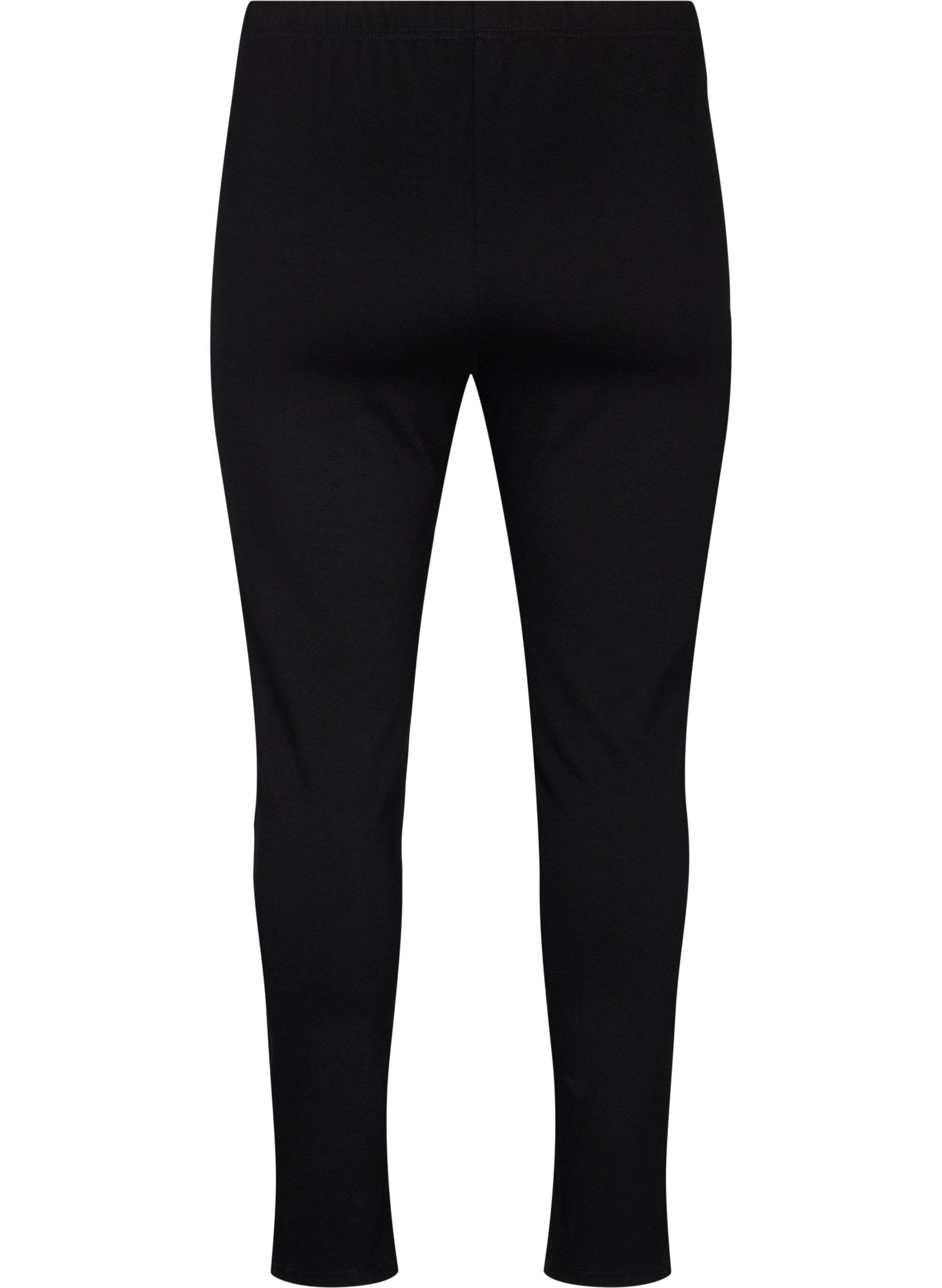 ZizziViscose leggings met splitten aan de voorkant, Black, Packshot image number 1