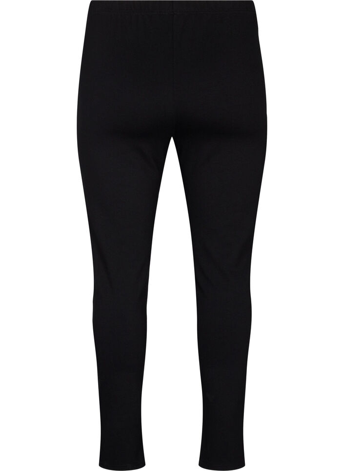 Viscose leggings met splitten aan de voorkant, Black, Packshot image number 1