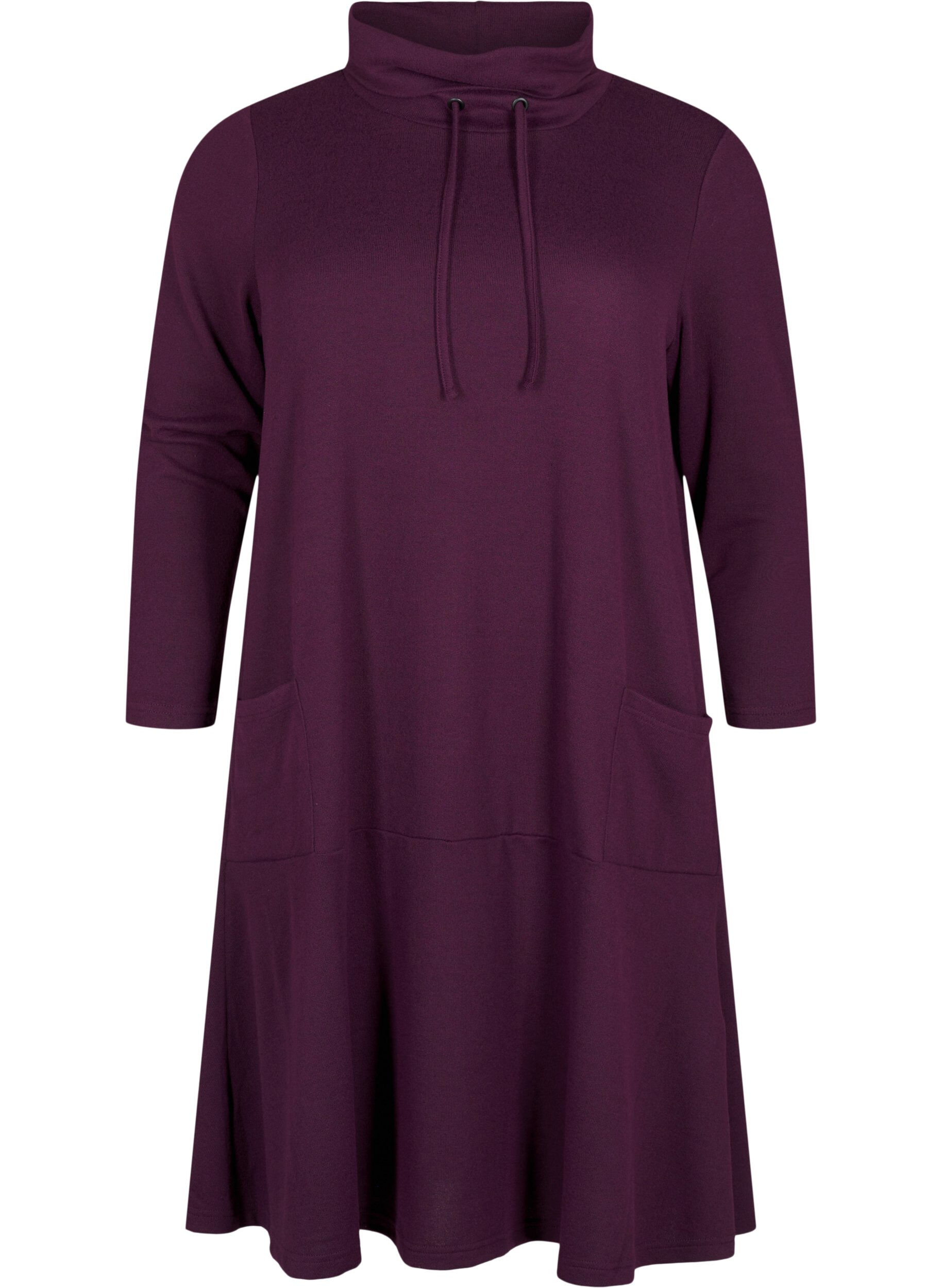 Zizzi Robe en jersey avec col montant et poches, Violet, Packshot image number 0