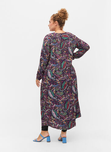 Viscose midi-jurk met paisleyprint, Multi Paisley, Model image number 1