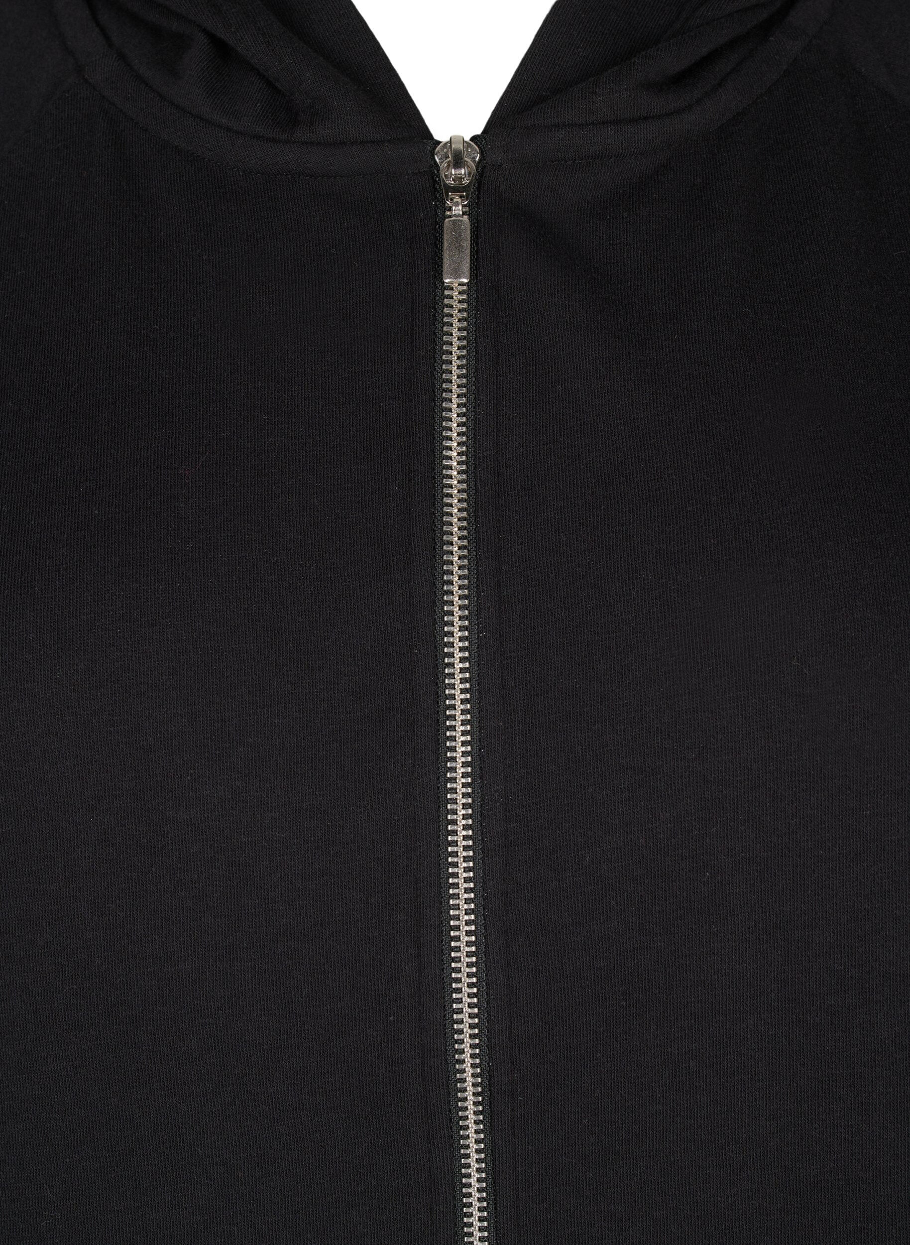 ZizziSweatvest met capuchon en zakken, Zwart, Packshot image number 2