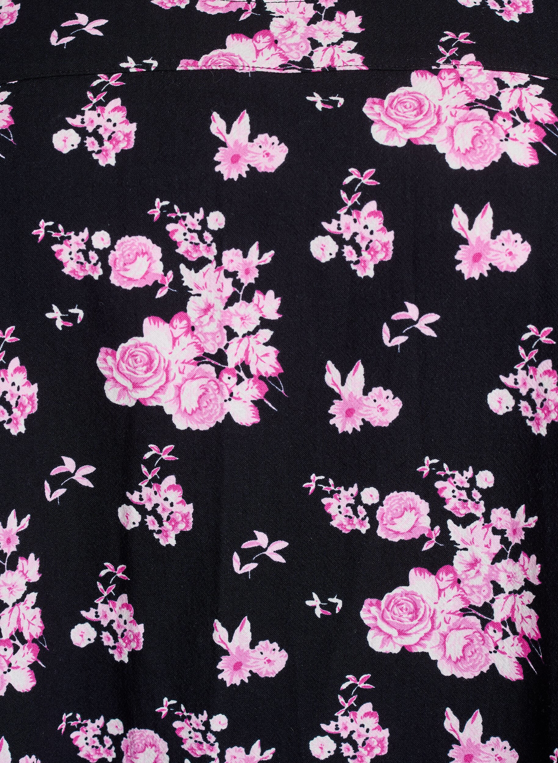 Zizzi Robe courte en coton avec un ourlet &eacute;lastique et des manches longues, Noir, Packshot image number 2