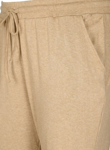 Gemêleerde broek met trekkoord en steekzakken, Beige Melange, Packshot image number 2