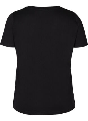 T-shirt met korte en print, Black, Packshot image number 1