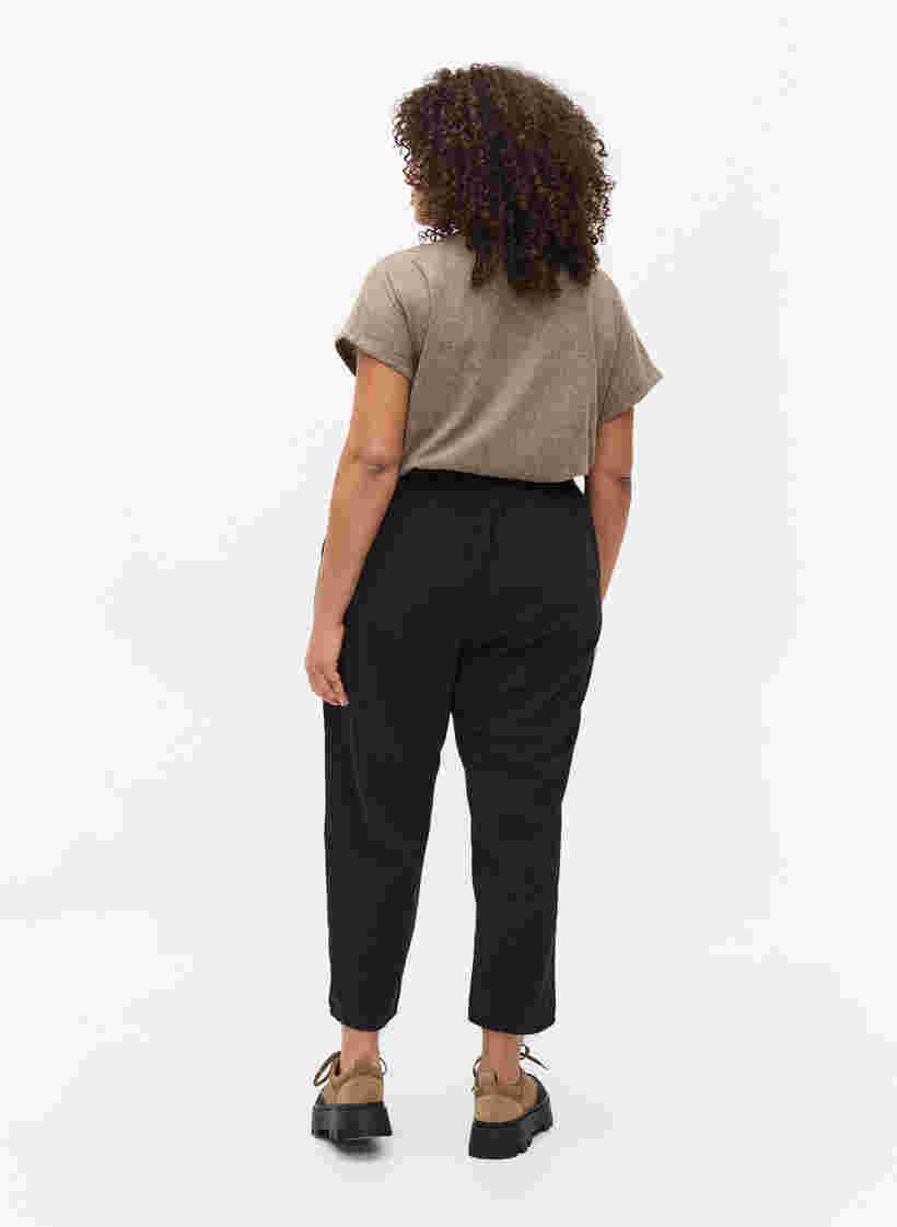 Pantalon court en coton, Black, Model image number 1