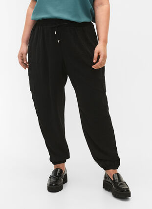 Pantalon à poches cargo, Black, Model image number 2