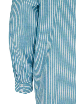 Gestreepte blouse in 100% katoen, Blue Stripe, Packshot image number 3