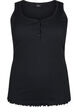 Ribtanktop met knopen, Black, Packshot image number 0