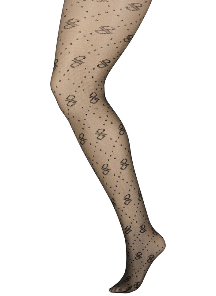 Collants à motifs 25 deniers, Black, Packshot image number 0
