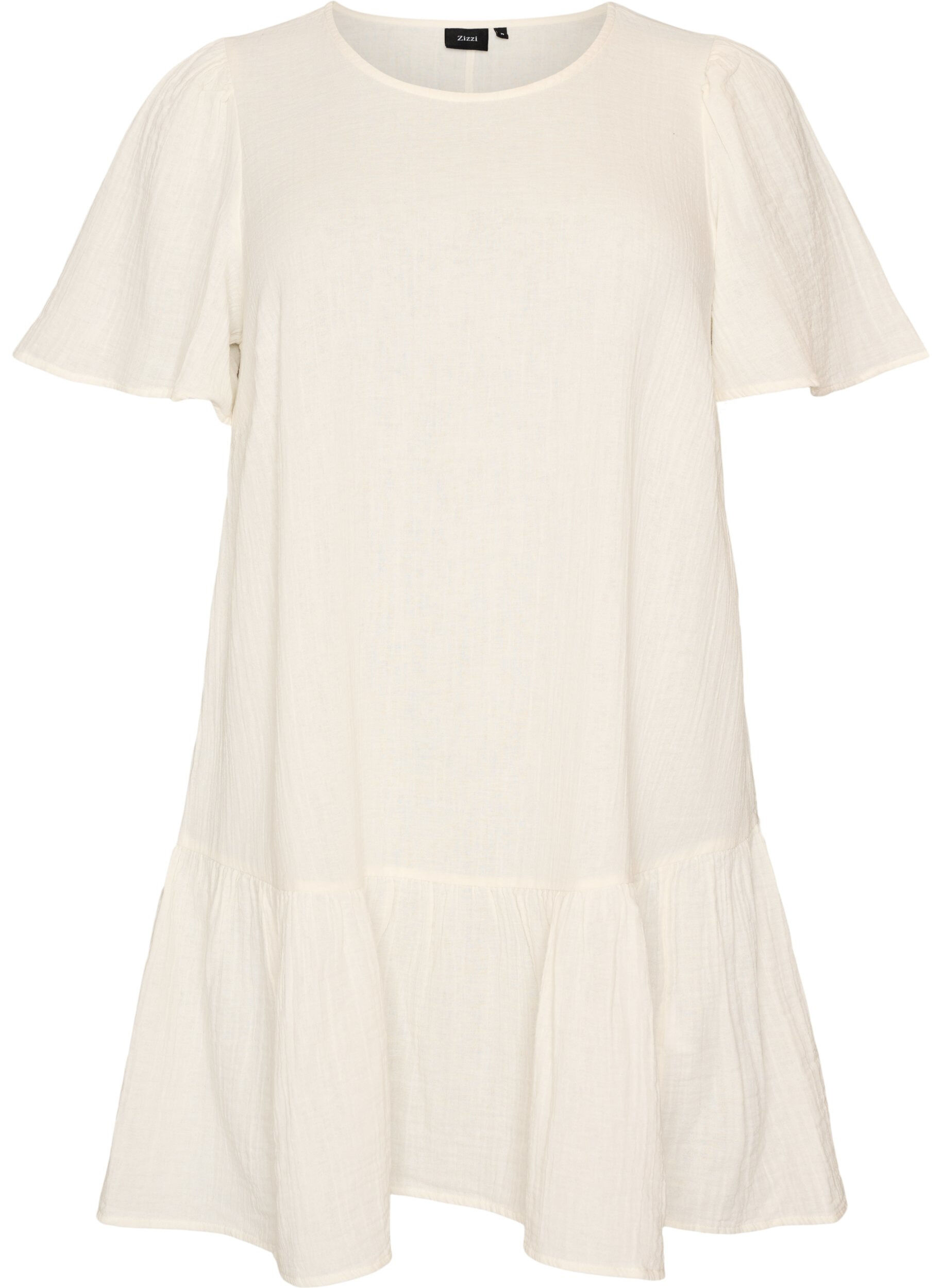 Robe &agrave; manches courtes en coton &agrave; une coupe &eacute;vas&eacute;e