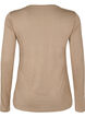 Blouse met lange mouwen van wol en viscose, Bruin, Packshot image number 1