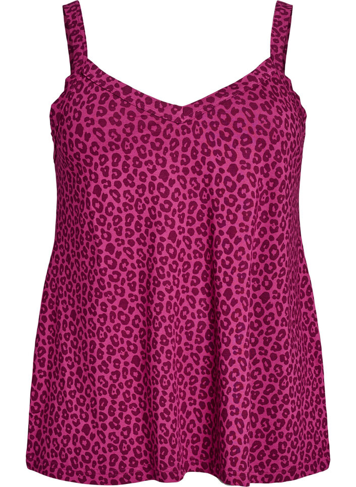 Haut de nuit à bretelles et col en V, Rose, Packshot image number 0