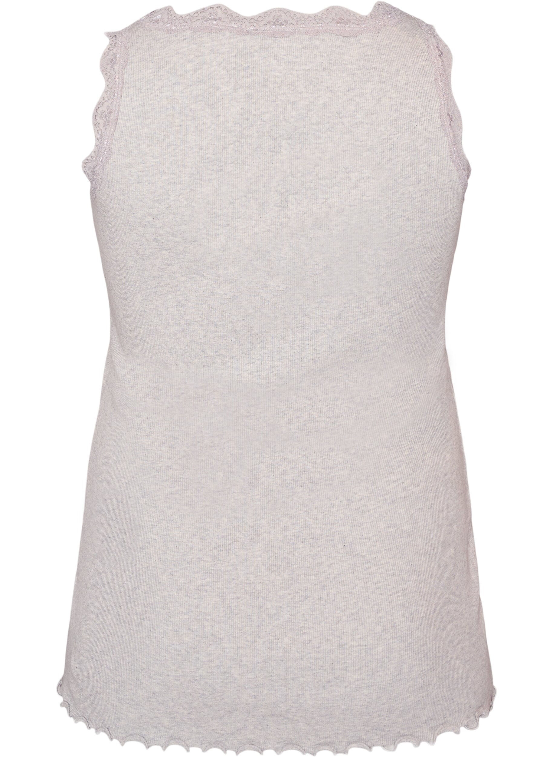 ZizziTop c&ocirc;tel&eacute; avec dentelle, Gris clair, Packshot image number 1