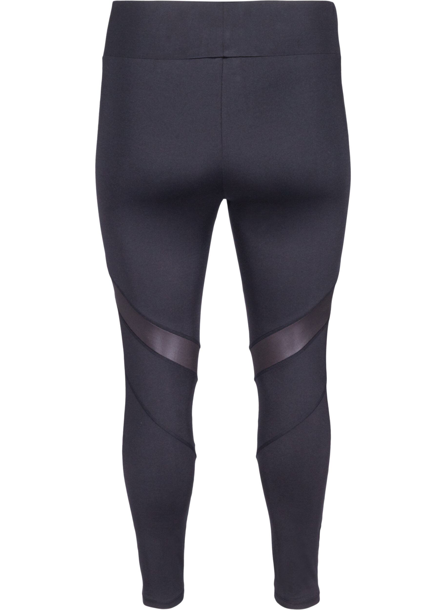 ZizziCropped sportlegging met mesh, Black, Packshot image number 1