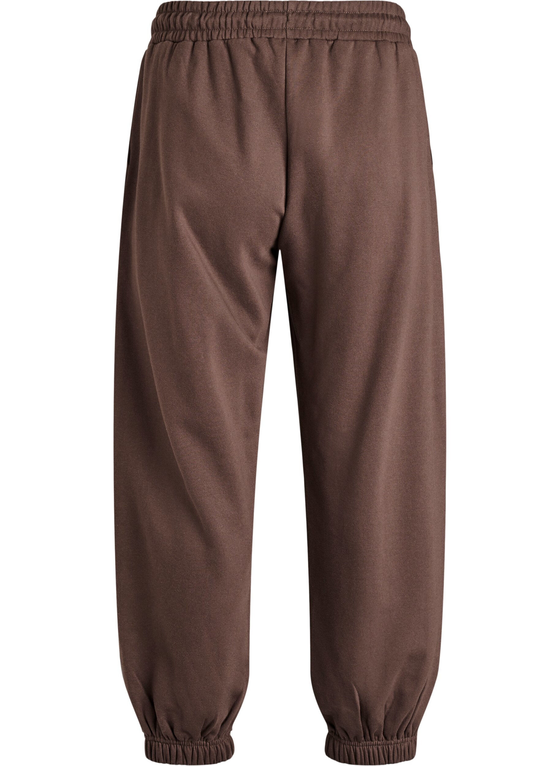 ZizziHigh-waist joggingbroek met zakken, Bruin, Packshot image number 1
