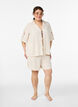 Losse pyjamashorts in viscose met een high waist, Beige, Model image number 1