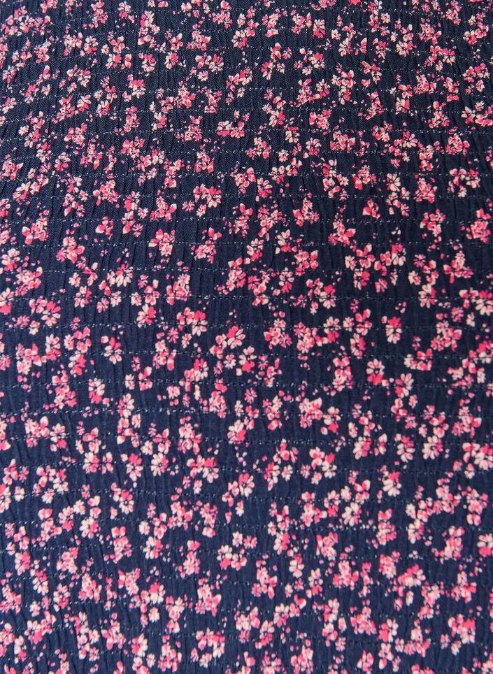 Jurk met een gesmokte top en fijn bloemetjespatroon, Blauw, Packshot image number 2
