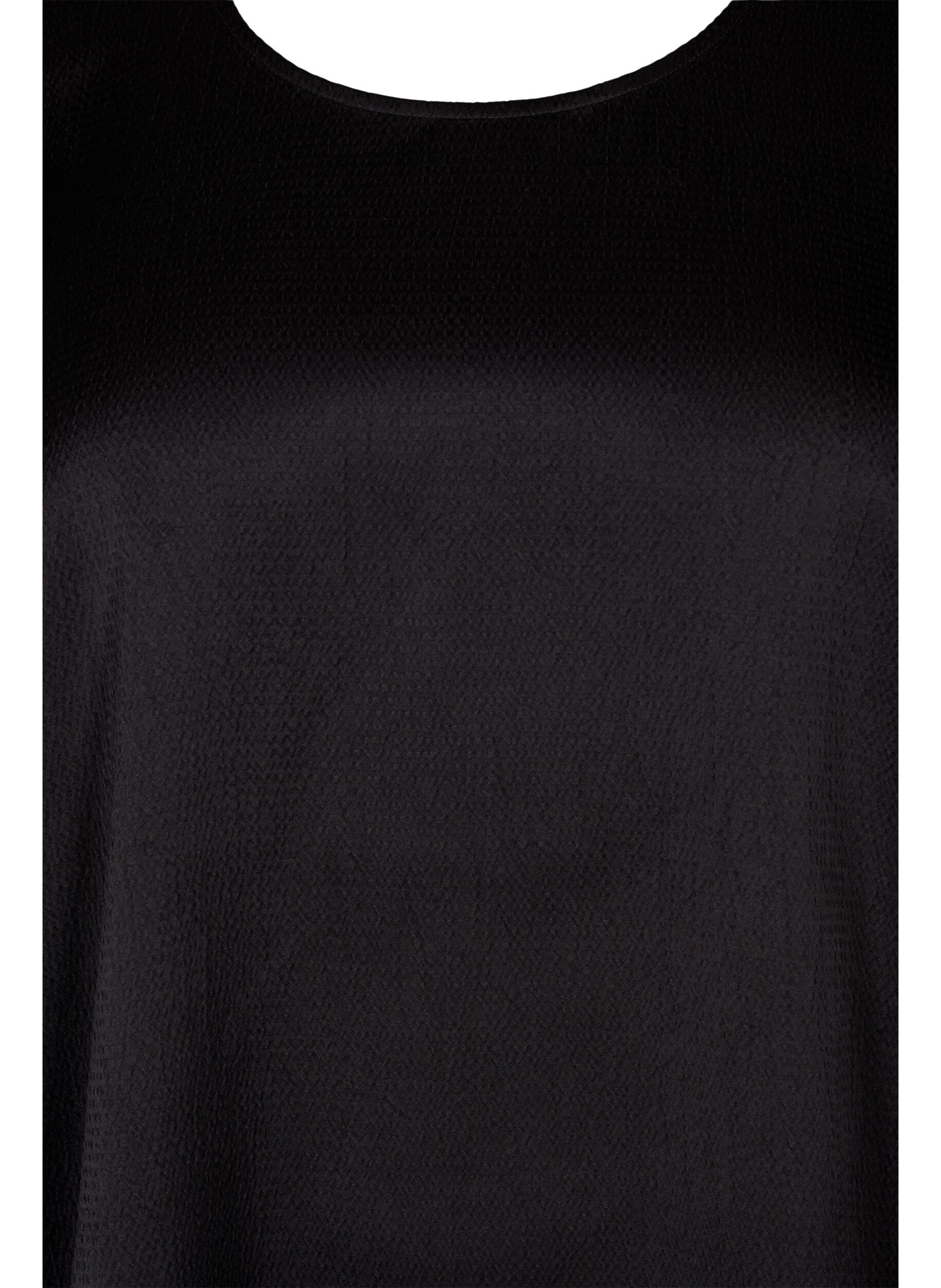 Zizzi Blouse &agrave; manches longues et col rond, Black, Packshot image number 2