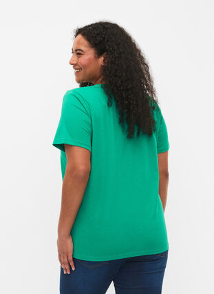 T-shirt à manches courtes avec col en V, Simply Green, Model image number 1