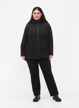 Veste softshell avec capuche amovible, Black, Model image number 2