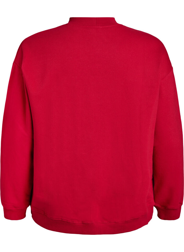 Sweatshirt &agrave; col montant et manches longues, Rouge, Packshot image number 1