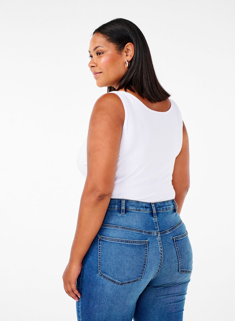 Haut basique en coton, Blanc, Model