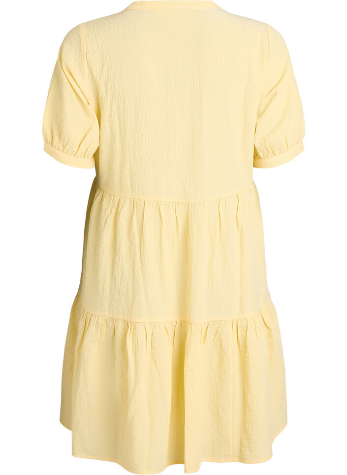 Robe courte &agrave; coupe &eacute;vas&eacute;e, Jaune clair, Packshot image number 1