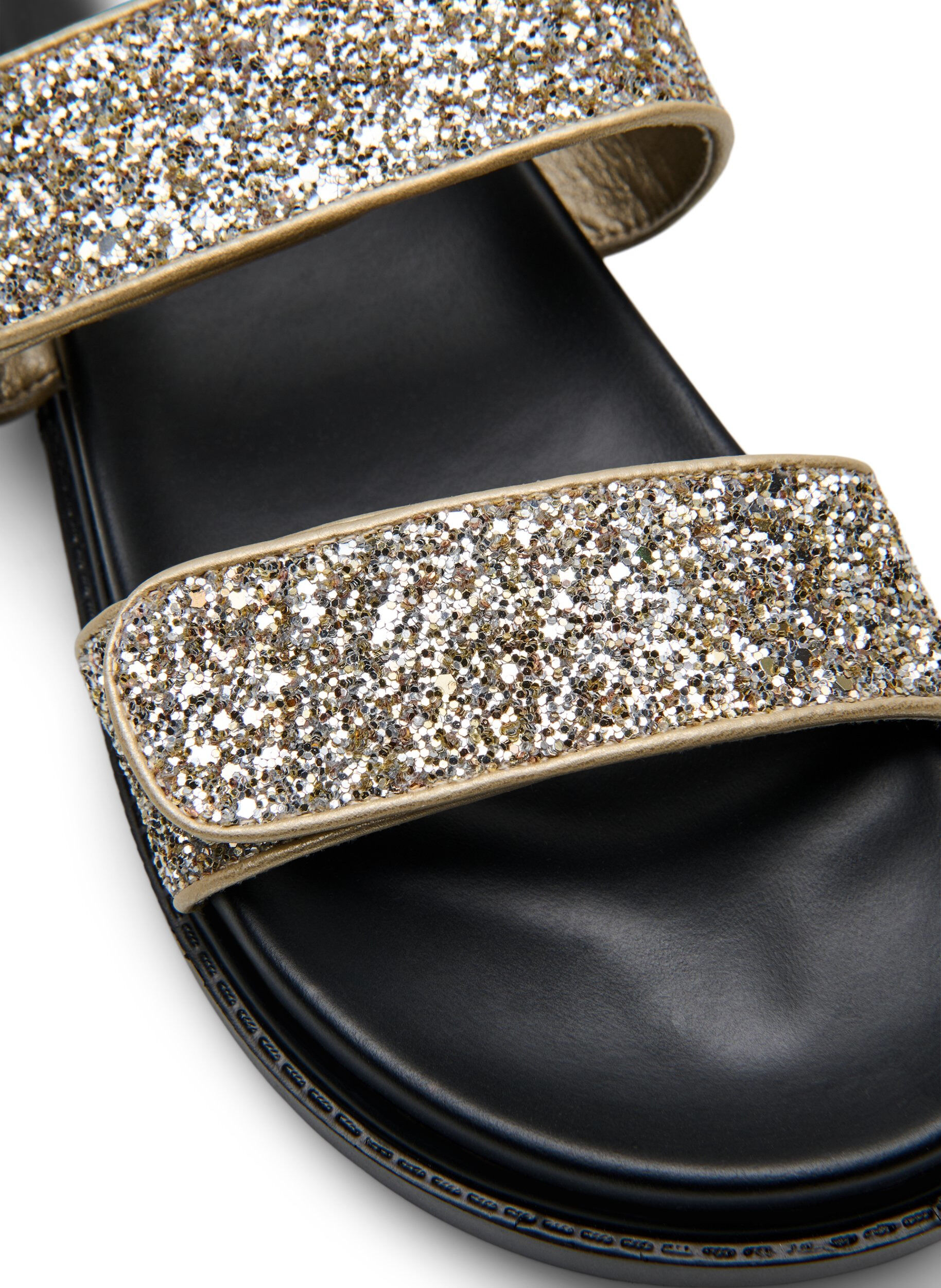 ZizziWide fit - Glitter sandaal met klittenbandsluiting, Goud, Packshot image number 3