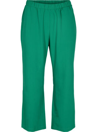 Pantalon évasé avec taille élastiquée, Verdant Green, Packshot image number 0