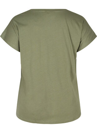 Katoenen t-shirt met knopen, Thyme, Packshot image number 1