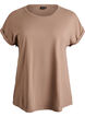 T-shirt met korte mouwen van katoenmix, Bruin, Packshot image number 0