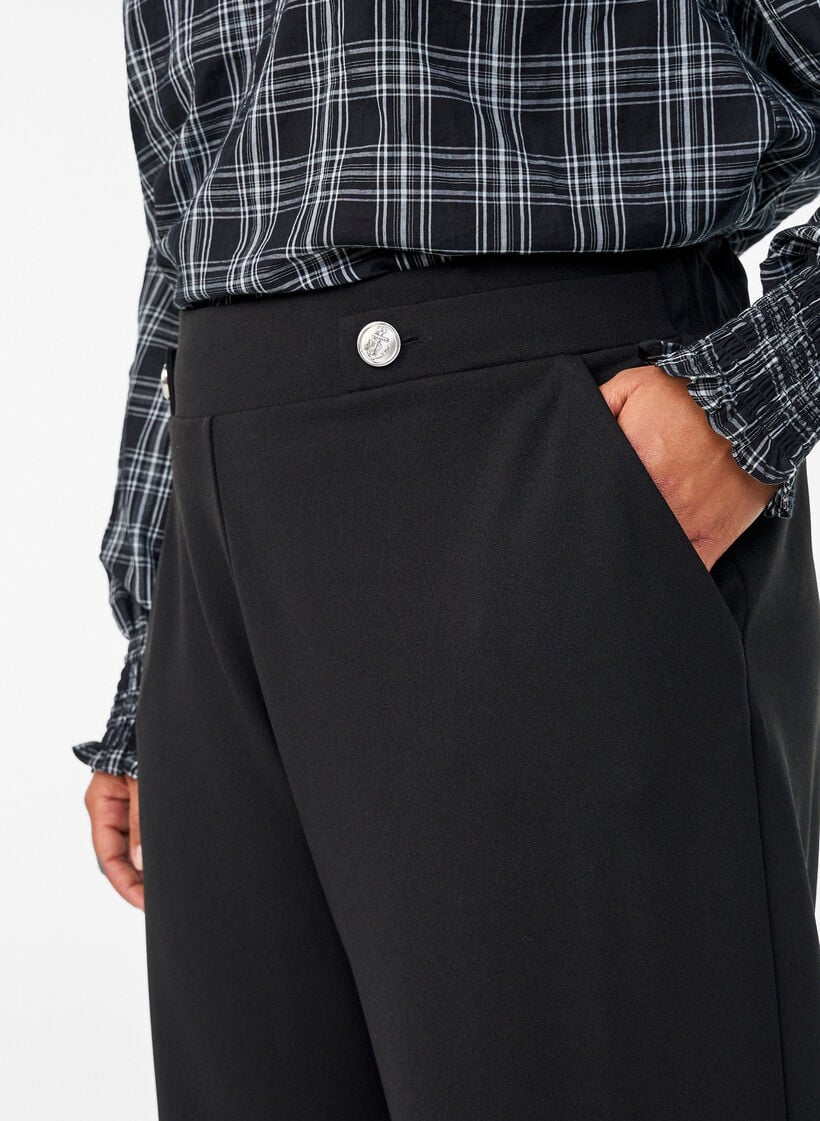 Pantalon ample avec poches, Noir, Model image number 3