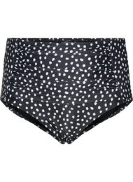 Bas de bikini taille extra haute avec imprimé, Black White Dot, Packshot